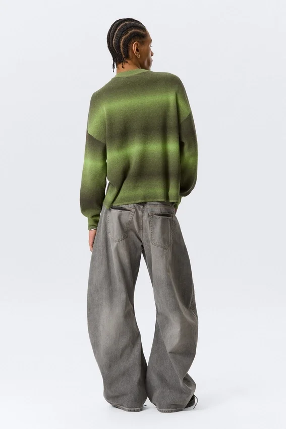 Jersey de algodón de punto holgado con efecto degradado – Verde degradado Jersey de algodón de punto holgado con efecto degradado – Verde degradado