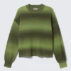 Jersey de algodón de punto holgado con efecto degradado – Verde degradado Jersey de algodón de punto holgado con efecto degradado – Verde degradado