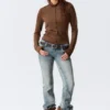 Jersey de cuello alto ajustado – Marrón Jersey de cuello alto ajustado – Marrón