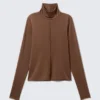 Jersey de cuello alto ajustado – Marrón Jersey de cuello alto ajustado – Marrón