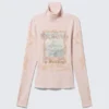 Jersey de cuello alto ajustado – Rosa claro – The Garden Jersey de cuello alto ajustado – Rosa claro – The Garden