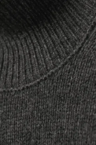 Jersey de cuello alto de lana Maggie – Gris oscuro