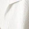 Jersey de manga larga con cuello en V y punto acanalado – Blanco Jersey de manga larga con cuello en V y punto acanalado – Blanco