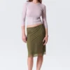 Jersey de punto ajustado con cuello en V – Rosa claro Jersey de punto ajustado con cuello en V – Rosa claro