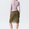 Jersey de punto ajustado con cuello en V – Rosa claro Jersey de punto ajustado con cuello en V – Rosa claro