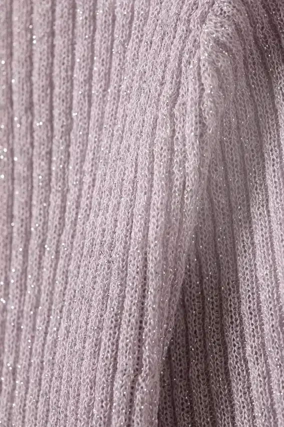 Jersey de punto ajustado con cuello en V – Rosa claro Jersey de punto ajustado con cuello en V – Rosa claro