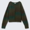 Jersey de punto con cuello en V y efecto degradado – Verde oscuro – Efecto degradado Jersey de punto con cuello en V y efecto degradado – Verde oscuro – Efecto degradado