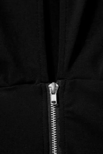 Jersey entallado de manga larga con cremallera – Negro