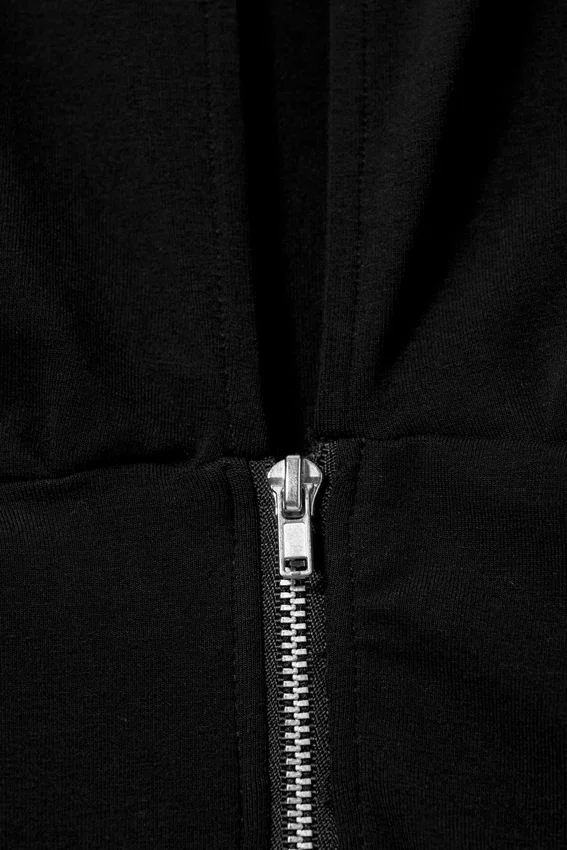 Jersey entallado de manga larga con cremallera – Negro Jersey entallado de manga larga con cremallera – Negro