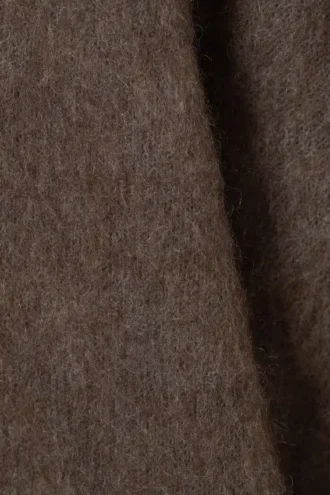 Jersey holgado de cuello redondo con canalé – Marrón