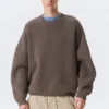 Jersey oversize de algodón grueso – Marrón jaspeado Jersey oversize de algodón grueso – Marrón jaspeado