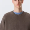 Jersey oversize de algodón grueso – Marrón jaspeado Jersey oversize de algodón grueso – Marrón jaspeado