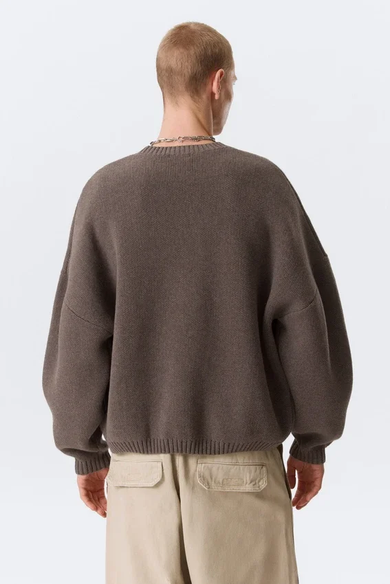 Jersey oversize de algodón grueso – Marrón jaspeado Jersey oversize de algodón grueso – Marrón jaspeado