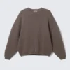 Jersey oversize de algodón grueso – Marrón jaspeado Jersey oversize de algodón grueso – Marrón jaspeado