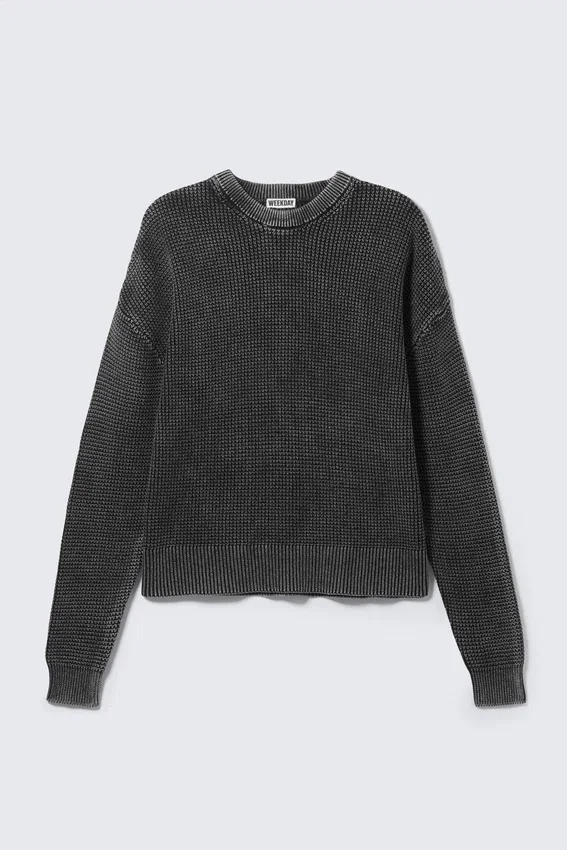 Jersey oversize de corte recto lavado – Negro lavado Jersey oversize de corte recto lavado – Negro lavado
