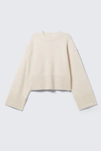 Jersey oversize de punto – Blanco apagado Jersey oversize de punto – Blanco apagado