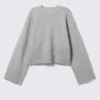 Jersey oversize de punto – Gris jaspeado Jersey oversize de punto – Gris jaspeado