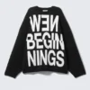 Jersey oversize de punto jacquard – Negro – New Beginnings