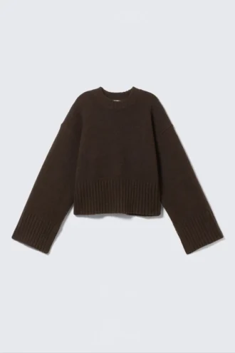 Jersey oversize de punto – Marrón oscuro Jersey oversize de punto – Marrón oscuro