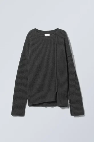 Jerséu asimétrico oversize Rey – Gris oscuro