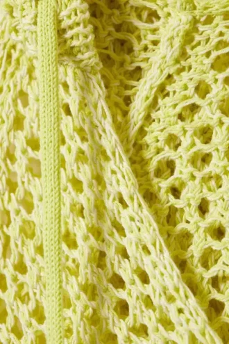 Jerséu con capucha de punto abierto – Amarillo claro