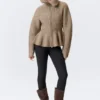 Jerséu con cremallera y peplum de punto elástico – Dusty Mole