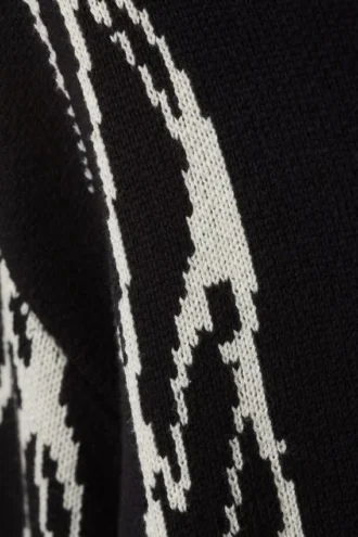 Jerséu con estampados gráficos de punto jacquard regular – Negro – Iced Veins