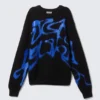 Jerséu con estampados gráficos de punto jacquard regular – Negro – Pintura en spray azul Jerséu con estampados gráficos de punto jacquard regular – Negro – Pintura en spray azul