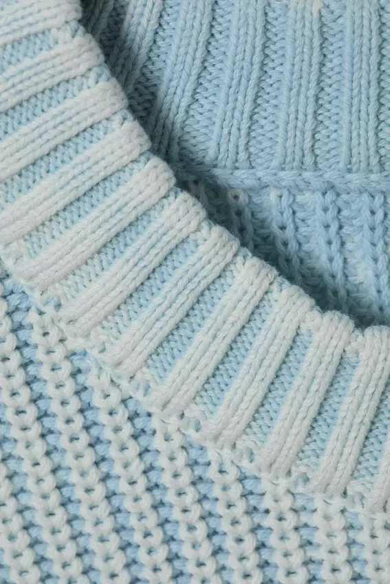 Jerséu de algodón de punto encogido – Azul claro lavado Jerséu de algodón de punto encogido – Azul claro lavado