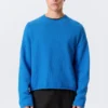 Jerséu de algodón de punto holgado – Azul brillante Jerséu de algodón de punto holgado – Azul brillante
