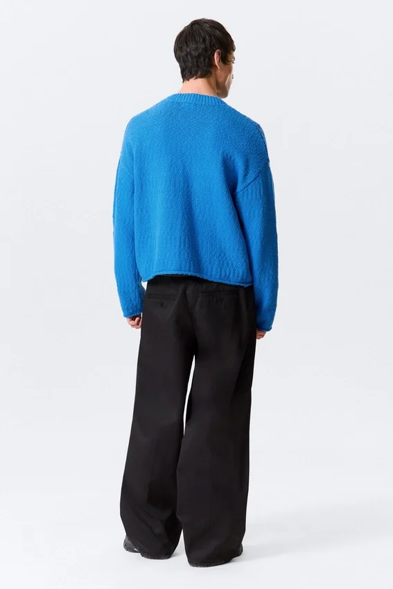 Jerséu de algodón de punto holgado – Azul brillante Jerséu de algodón de punto holgado – Azul brillante