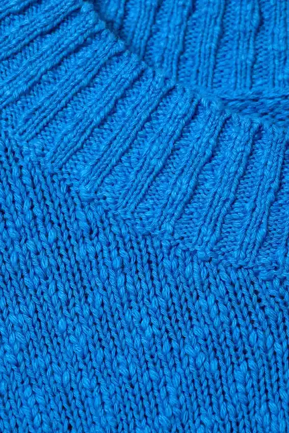 Jerséu de algodón de punto holgado – Azul brillante Jerséu de algodón de punto holgado – Azul brillante