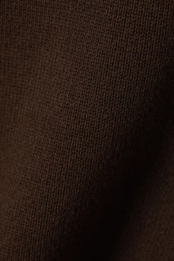 Jerséu de algodón de punto holgado – Marrón oscuro Jerséu de algodón de punto holgado – Marrón oscuro