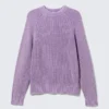 Jerséu de algodón de punto holgado – Mezcla de morado lavado Jerséu de algodón de punto holgado – Mezcla de morado lavado