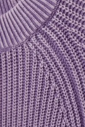 Jerséu de algodón de punto holgado – Mezcla de morado lavado