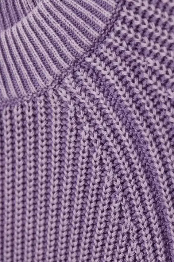 Jerséu de algodón de punto holgado – Mezcla de morado lavado Jerséu de algodón de punto holgado – Mezcla de morado lavado