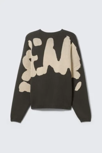 Jerséu de algodón de punto oversize con estampados – Dark Mole – Estampado en la espalda