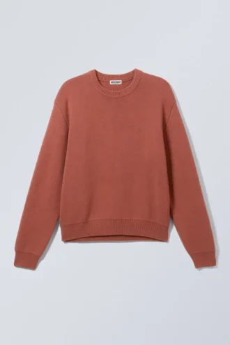 Jerséu de algodón de punto regular – Coral empolvado