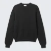 Jerséu de algodón de punto regular – Negro Jerséu de algodón de punto regular – Negro