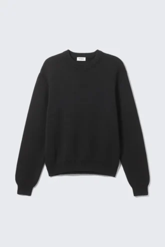 Jerséu de algodón de punto regular – Negro