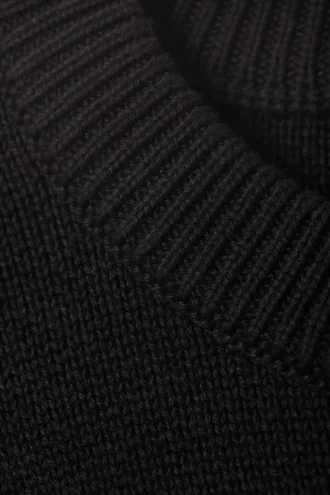 Jerséu de algodón de punto regular – Negro