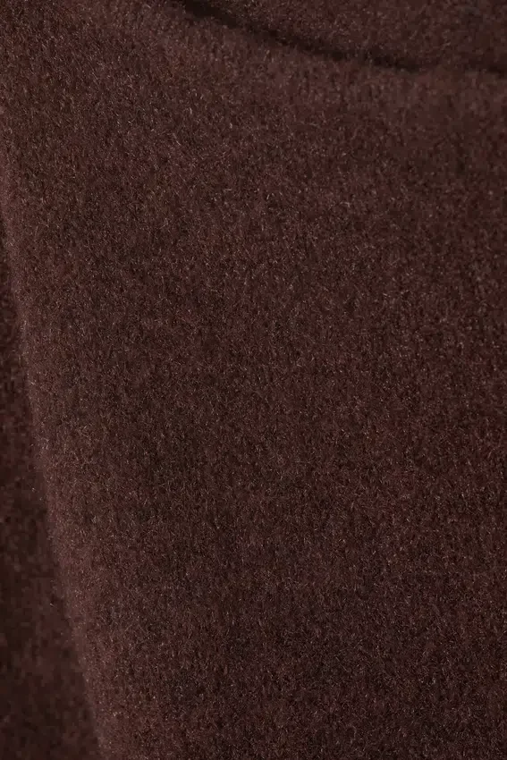Jerséu de corte holgado con dobladillo enrollado – Marrón oscuro Jerséu de corte holgado con dobladillo enrollado – Marrón oscuro