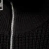 Jerséu de cuello alto con media cremallera de mezcla de lana – Negro Jerséu de cuello alto con media cremallera de mezcla de lana – Negro