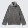 Jerséu de cuello alto con mezcla de mohair – Gris oscuro jaspeado Jerséu de cuello alto con mezcla de mohair – Gris oscuro jaspeado