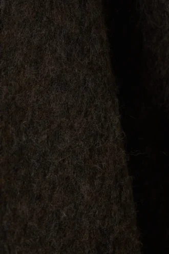 Jerséu de cuello alto de mezcla de mohair – Marrón oscuro jaspeado