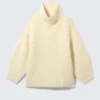 Jerséu de cuello alto oversize de punto – Amarillo claro Jerséu de cuello alto oversize de punto – Amarillo claro