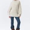 Jerséu de cuello alto oversize de punto – Blanco – Multicolor Jerséu de cuello alto oversize de punto – Blanco – Multicolor