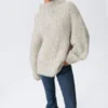 Jerséu de cuello alto oversize de punto – Blanco – Multicolor Jerséu de cuello alto oversize de punto – Blanco – Multicolor