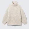Jerséu de cuello alto oversize de punto – Blanco – Multicolor Jerséu de cuello alto oversize de punto – Blanco – Multicolor