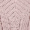 Jerséu de cuello en V con punto trenzado – Rosa empolvado Jerséu de cuello en V con punto trenzado – Rosa empolvado